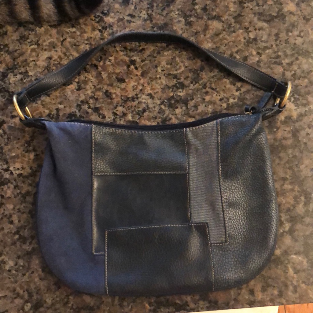 Patchwork Blue Shoulder Bag